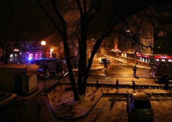 Spłonął sklep muzyczny