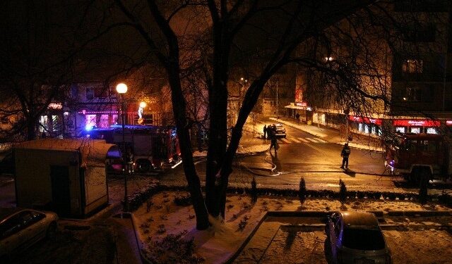 Spłonął sklep muzyczny