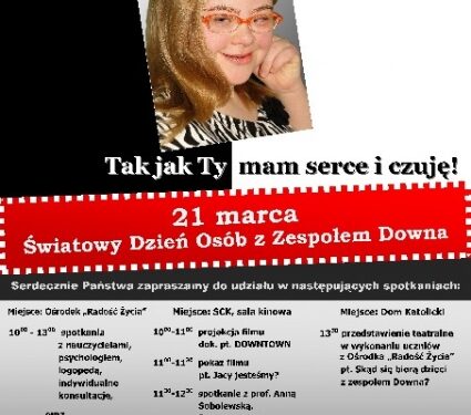 Stowarzyszenie "Dobrze, że jesteś" zorganizuje w Sandomierzu obchody Światowego Dnia Osób z Zespołem Downa.