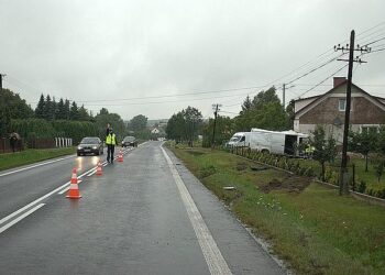 Hadykówka: Mercedes wjechał w dom.