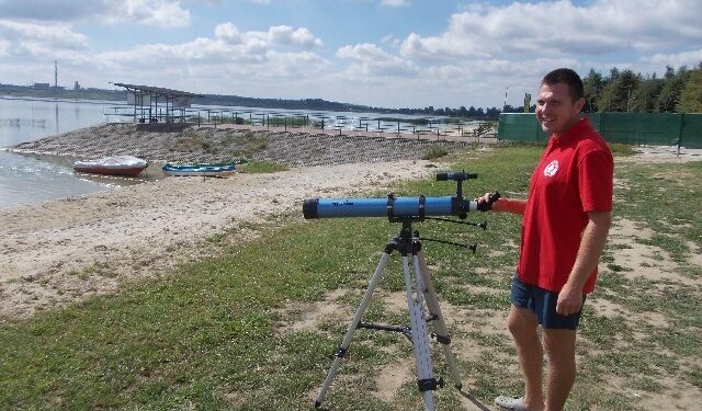 Praca ratownika nad Jeziorem Tarnobrzeskim
