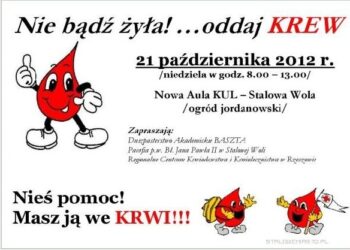 Stalowa Wola: Nie bądź żyła! oddaj KREW