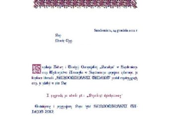 Sandomierz: Konkurs literacki na "Sandomierski Talent" rozstrzygnięty.