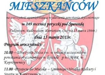 W 149 rocznicę potyczki pod Sperandą odbędą się w Koprzywnicy uroczystości patriotyczne.