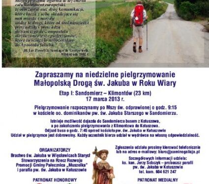 Weekendowe pielgrzymowanie Małopolską Drogą św. Jakuba