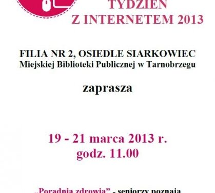 Tarnobrzeg. Biblioteczna, internetowa "Poradnia zdrowia"