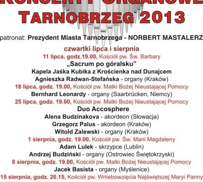 Tarnobrzeg. XXI MIĘDZYNARODOWE KONCERTY ORGANOWE