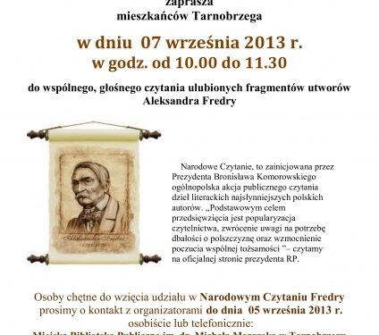 Tarnobrzeg: Czytanie Fredry