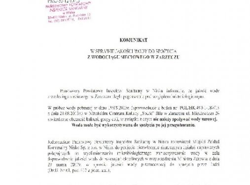 Zarzecze: Pojawiła się coli.