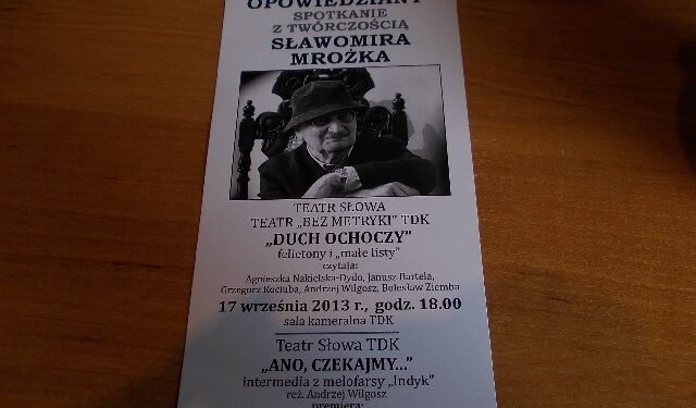 Tarnobrzeg. Spotkania z Mrożkiem.