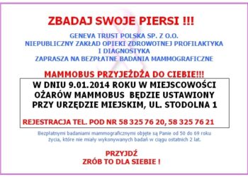 Bezpłatne badania mammograficzne w Ożarowie