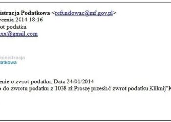 Tarnobrzeg, region. Uwaga na maile z logo Administracji Podatkowej.