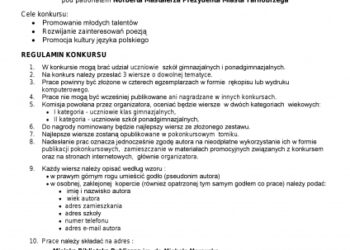 Tarnobrzeg. Konkurs "Życie wierszem pisane"