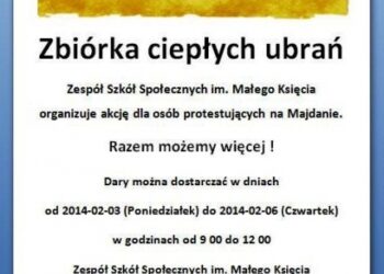Tarnobrzeg. Zbiórka odzieży dla protestujących na Ukrainie.
