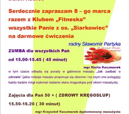 Tarnobrzeg. Darmowe ćwiczenia dla Pań.