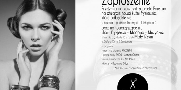 Sandomierz. Show – Fryzjersko – Modowo – Muzyczne. 5 kwietnia, godzina 18.00  w hotelu „Mały Rzym”.