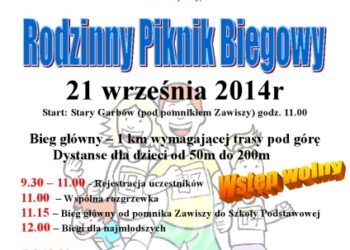 Stary Garbów. Piknik biegowy połączony z przedstawieniem działalności  Stowarzyszenia  Edukacyjnego imienia Zawiszy Czarnego.