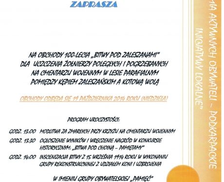 100 lecie bitwy pod Zaleszanami