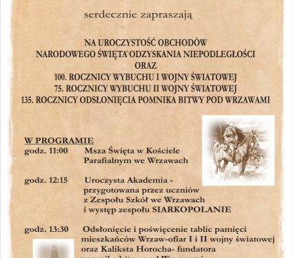 Obchody Święta Niepodległości we Wrzawach