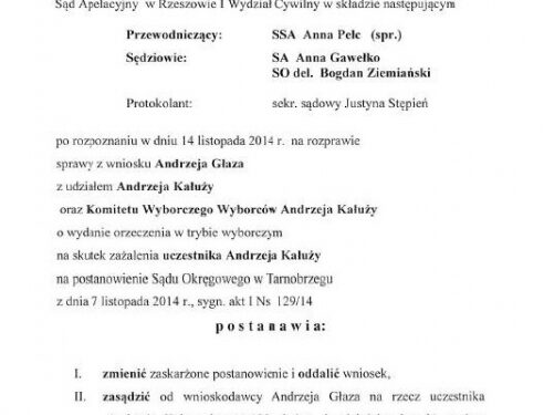 Mielec: Wyrok w trybie wyborczym.