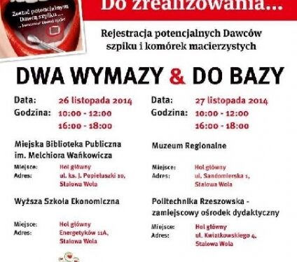 Stalowa Wola: Zostań dawcą, zrób chorym prezent.