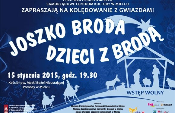 Mielec: Kolędowanie z gwiazdami. Joszko Broda. Dzieci z Brodą.
