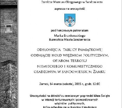 Sandomierz: Hołd więźniom politycznym.