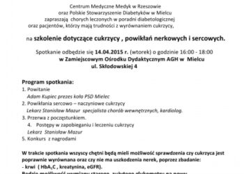 Mielec: Szkolenie dotyczące cukrzycy, powikłań nerkowych i sercowych.