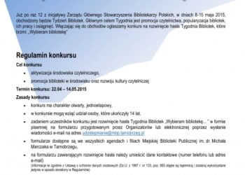 Tarnobrzeg „Wybieram bibliotekę bo…”