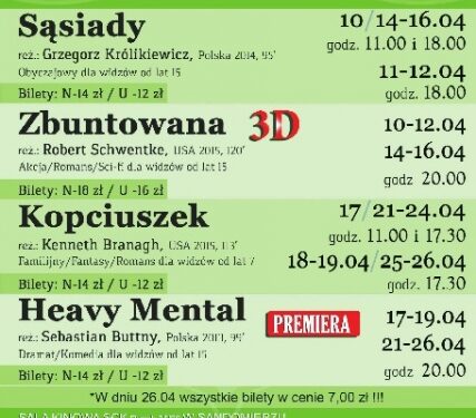 Sandomierz: Nowy repertuar kina 'Starówka'.