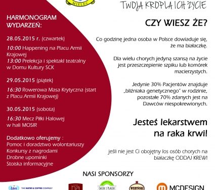 Mielec: Kampania „Twoja kropla – ich życie”.
