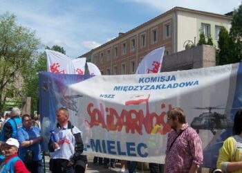 Mielec: Protest lotniczych związkowców.