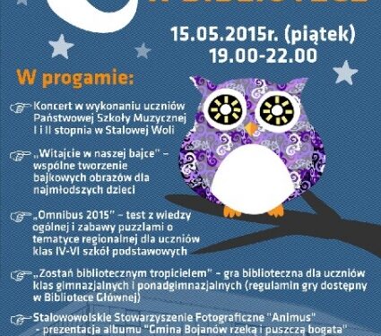 Stalowa Wola: Noc w Bibliotece z książką, muzyką i konkursami.