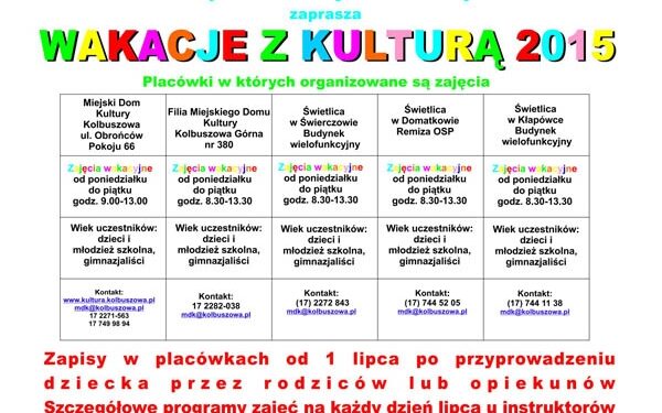 Kolbuszowa: Wakacje z Miejskim Domu Kultury.