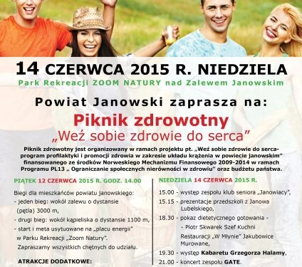 Janów Lubelski. Piknik zdrowotny „Weź sobie zdrowie do serca”.