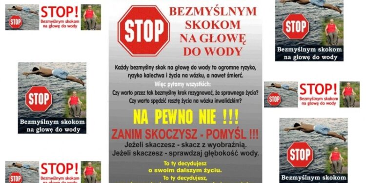 Tarnobrzeg, region. "Stop bezmyślnym skokom na głowę do wody".