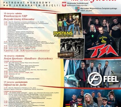 Klimontów. Dożynki, festyn, odpust czyli XIX Jarmark na Świętego Jacka.