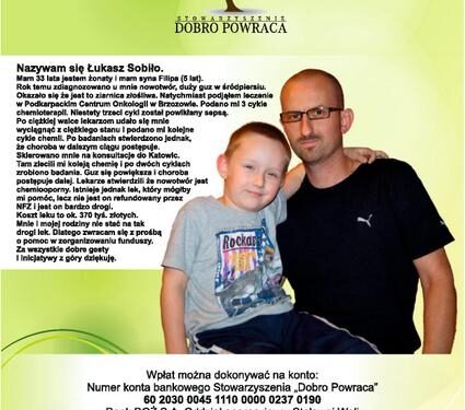 Nisko: Szansą na życie dla chorego na raka Łukasza jest drogi lek.