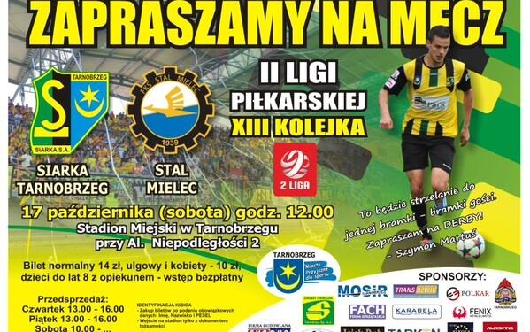 Tarnobrzeg: Siarka Tarnobrzeg zmierzy się ze Stalą Mielec.