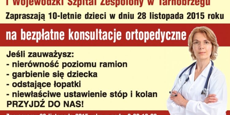 Tarnobrzeg. Bezpłatne konsultacje ortopedyczne dla dziesięciolatków.