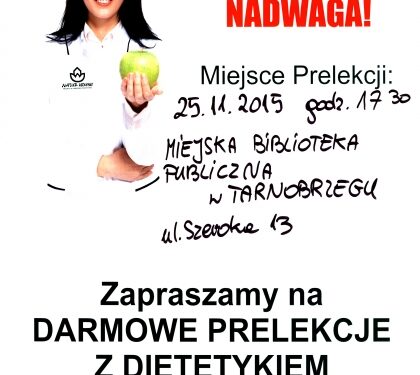 Tarnobrzeg. Uwaga nadwaga. Darmowe prelekcje z dietetykiem.