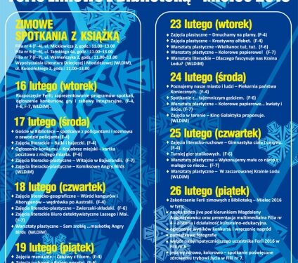Mielec: Ferie zimowe z biblioteką