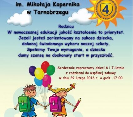 Tarnobrzeg: Szkoła Podstawowa nr 4 zaprasza 29 lutego