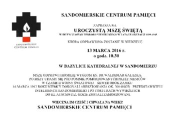 Sandomierz: W intencji ofiar terroru niemieckiego