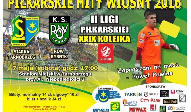 W sobotę Siarka Tarnobrzeg gra z Rybnikiem