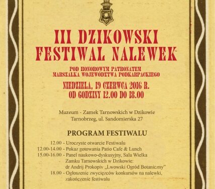 Tarnobrzeg. III Dzikowski Festiwal Nalewek. Niedziela,19 czerwca.