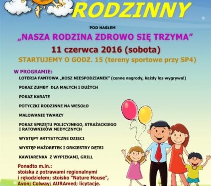 Tarnobrzeg. Nasza rodzina trzyma się zdrowo. Festyn rodzinny w SP nr 4.