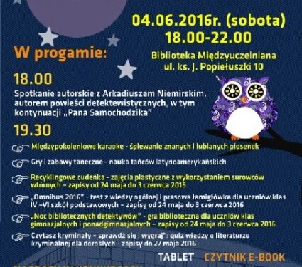 Stalowa Wola: Noc w stalowowolskiej bibliotece już w tę sobotę