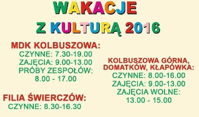 Kolbuszowa: Wakacje w MDK