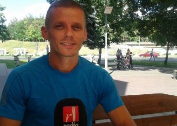 Mielec: Mielecki Olimpijczyk Rafał Augustyn na spotkaniu w Urzędzie Miejskim.